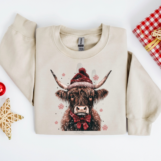 Christmas Highland Cow **DTF Transfer**