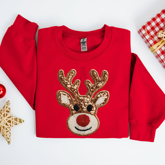 Faux Sequence Reindeer **DTF Transfer**