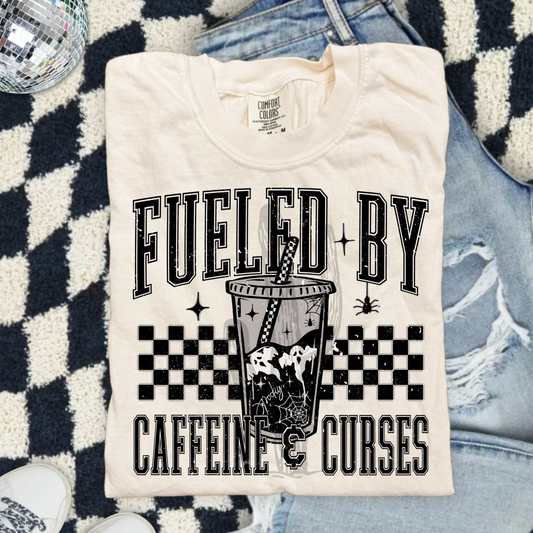 Fueled by Caffeine & Curses - Comfort Color Graphic Tee