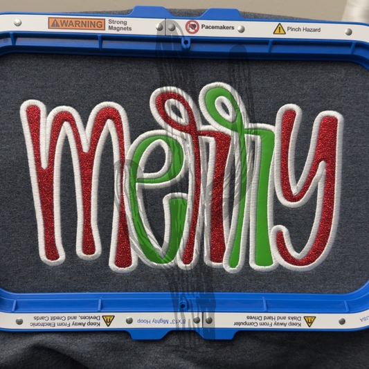 Glitter Merry - Applique Embroidered Sweatshirt