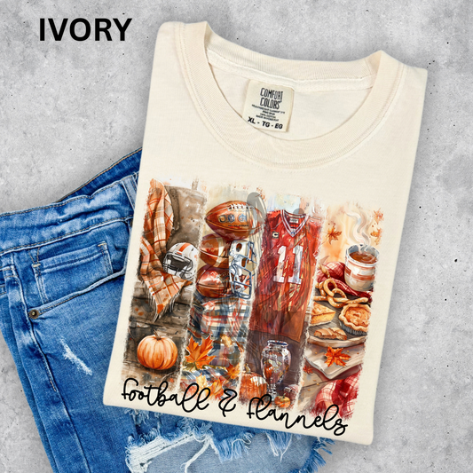 Football & Flannels - Comfort Color Graphic Tee