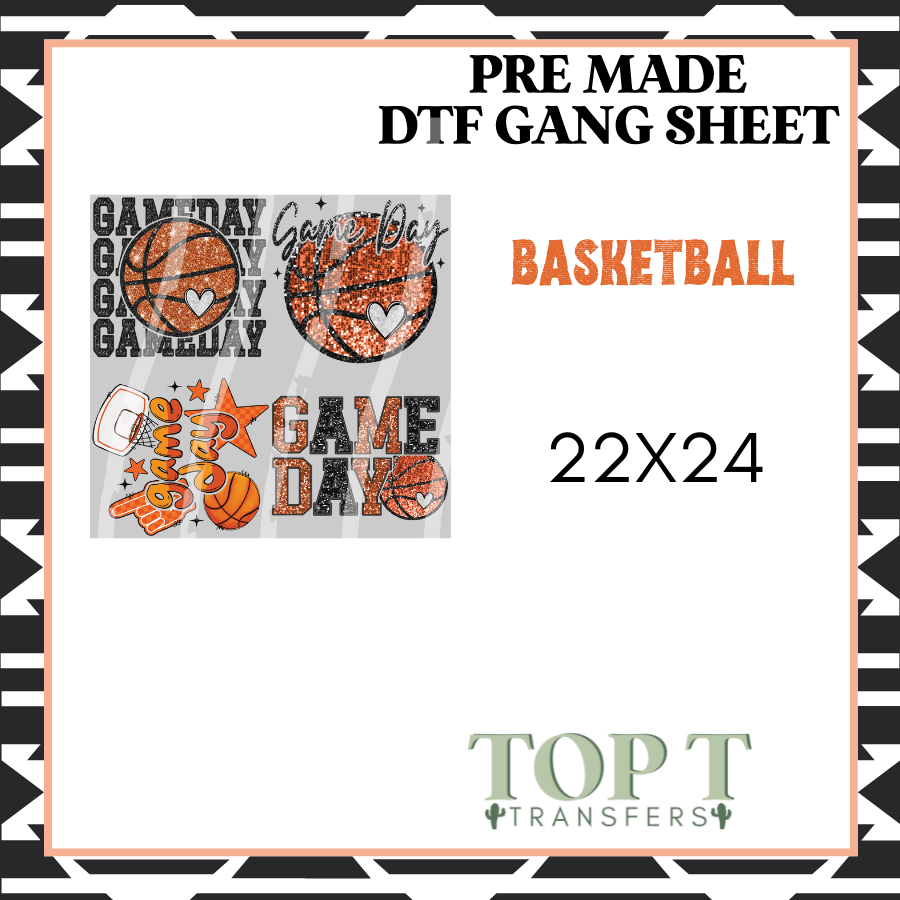 BASKETBALL **Pre Made DTF Gang Sheet**