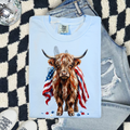 Patriotic Highland Cow **DTF Transfer**
