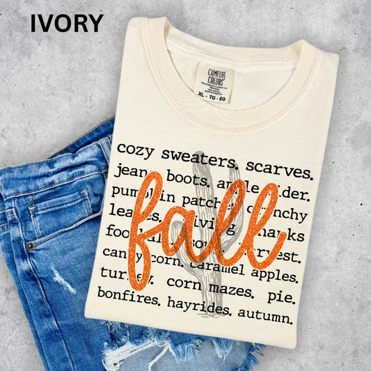 Fall Words - Comfort Color Graphic Tee