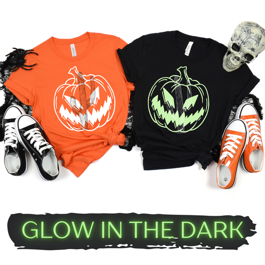 Jack-O-Lantern Pumpkin **Glow in the Dark DTF Transfer**