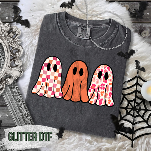 3 Ghost **Glitter DTF Transfer**