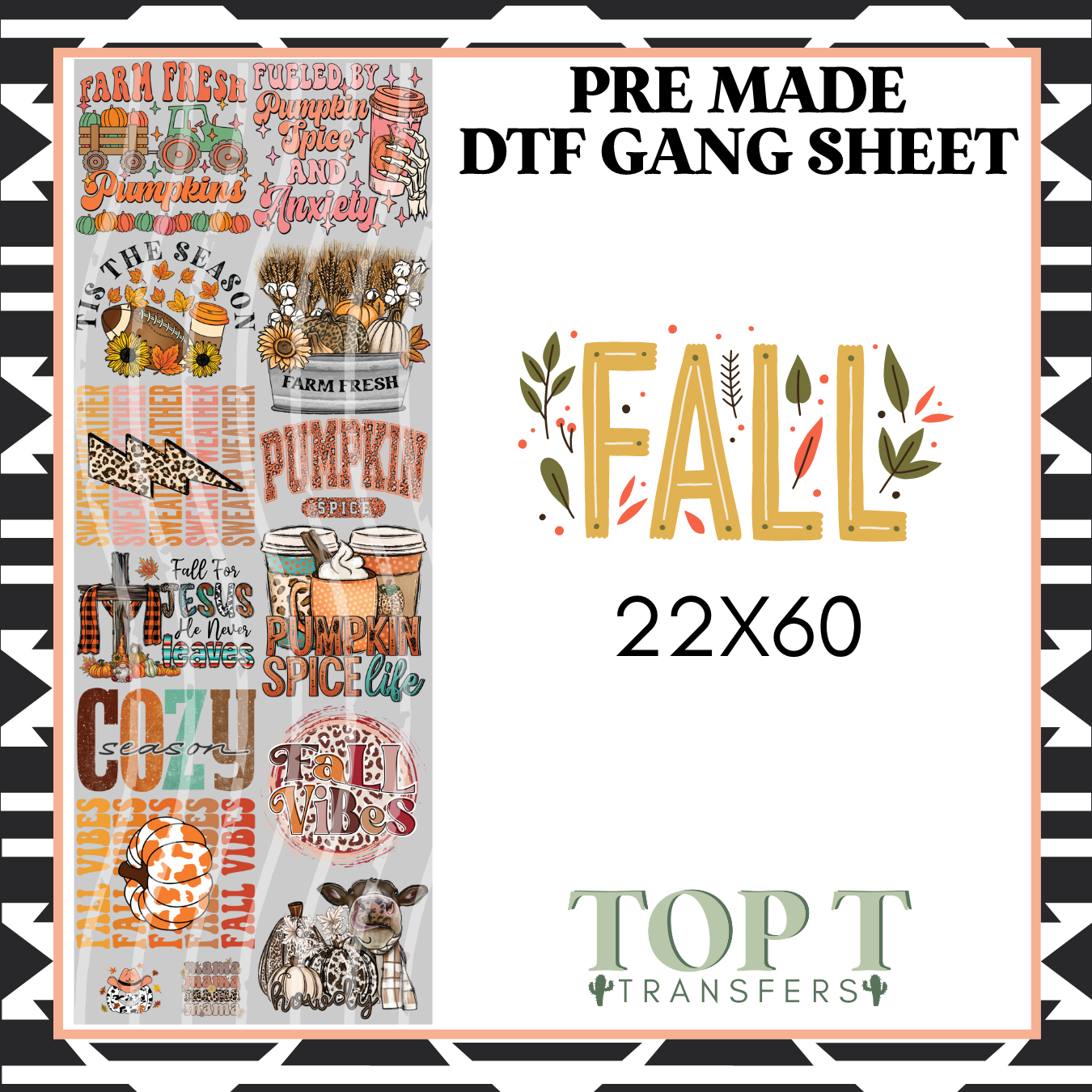 FALL (PRE MADE DTF GANG SHEET - 2-5 business day TAT)