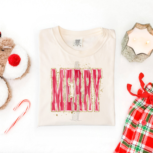 Merry Glod Snowflake **DTF Transfer**