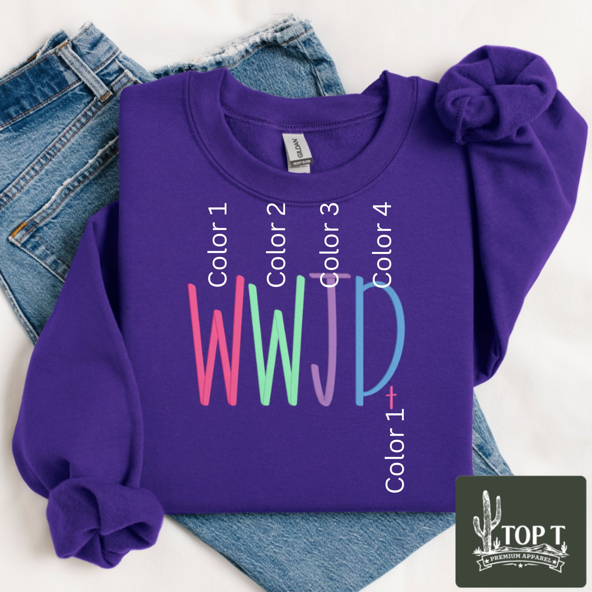 WWJD **Embroidered Crewneck**