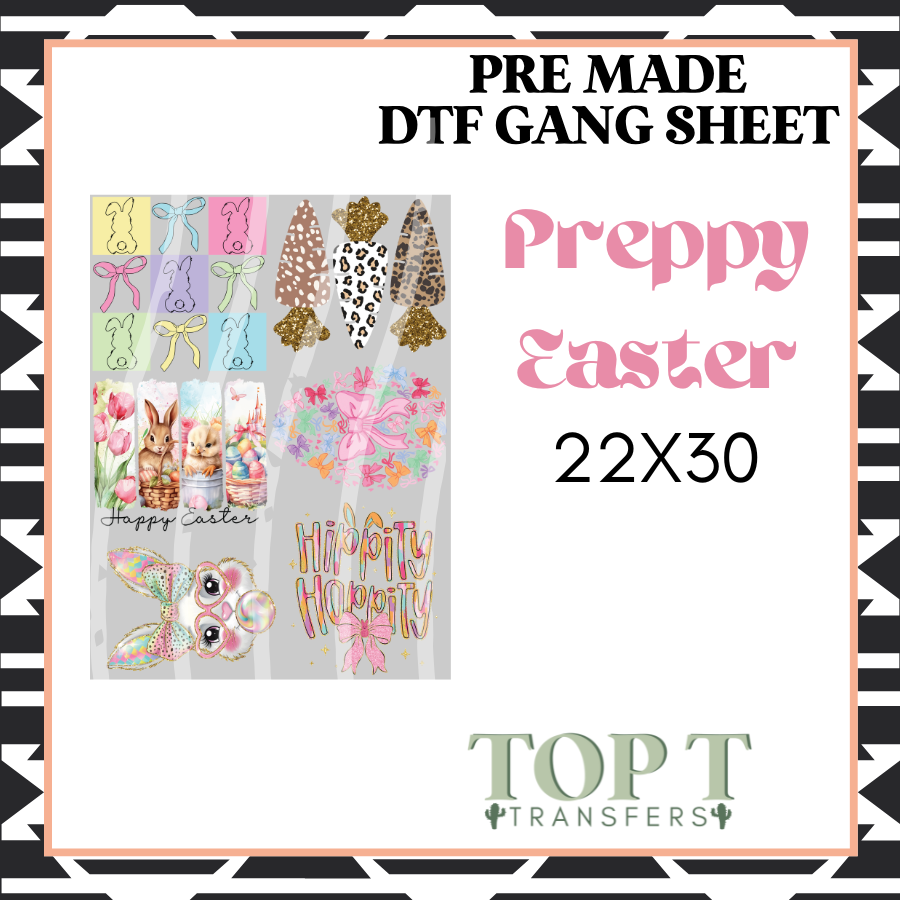 Preppy Easter **Pre Made DTF Gang Sheet**
