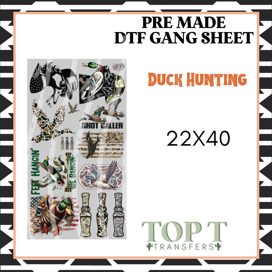 Duck Hunting **Pre Made DTF Gang Sheet**