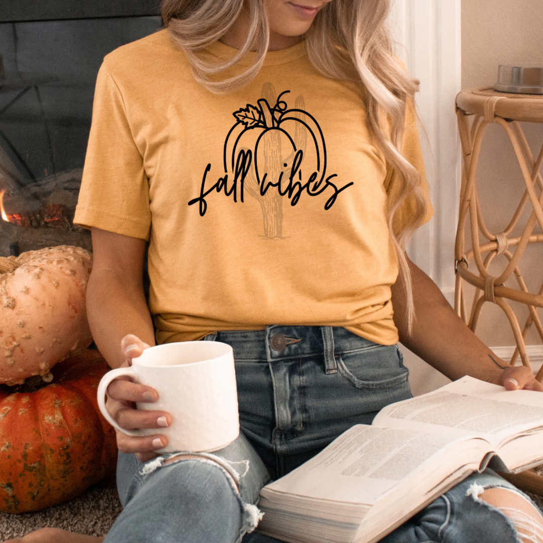 Fall Vibes **Screen Print Transfer** Black ink