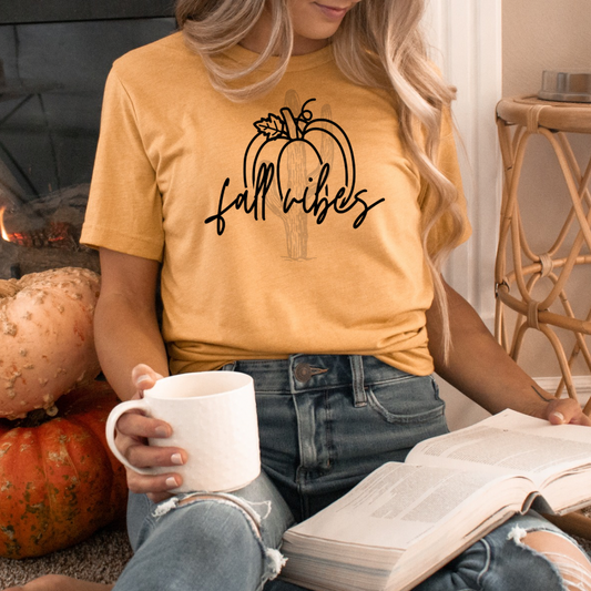 Fall Vibes **Screen Print Transfer** Black ink