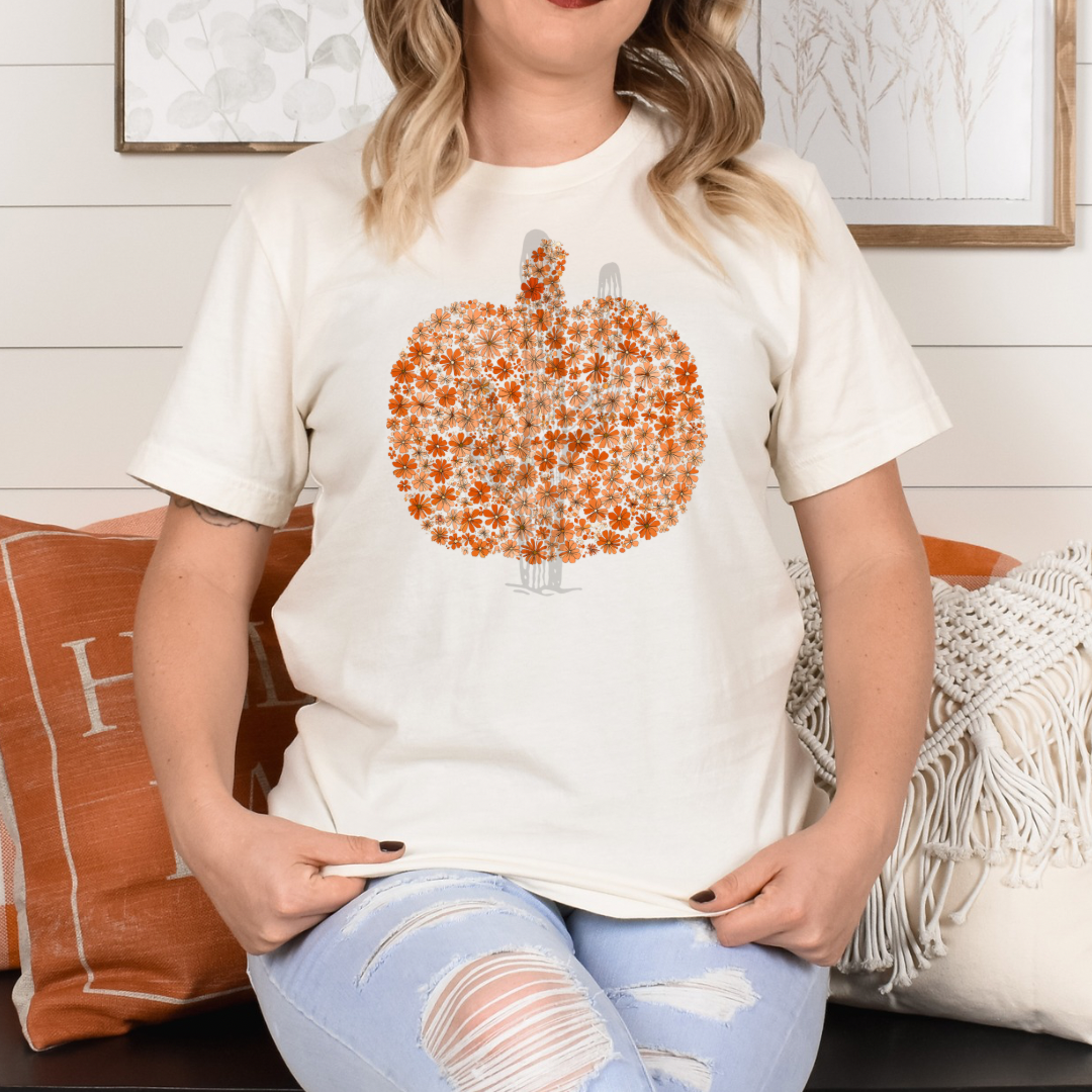 Floral Pumpkin **DTF Transfer**