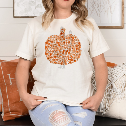 Floral Pumpkin **DTF Transfer**