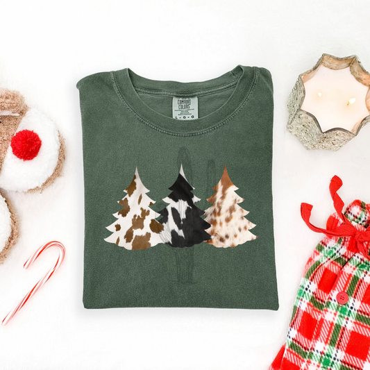 Cowhide Christmas Trees **DTF Transfer**