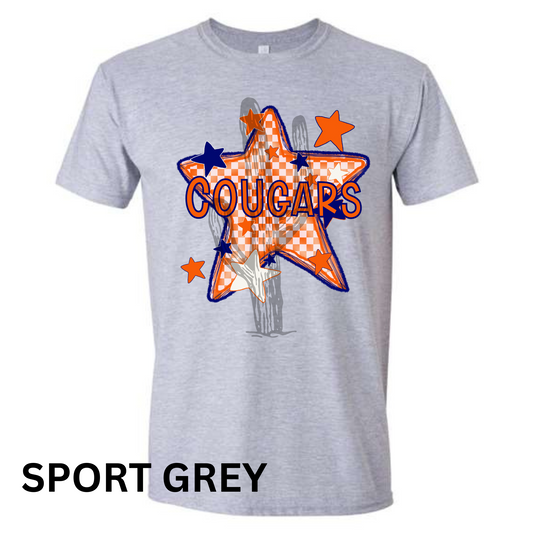 Checker Cougars - Gildan Soft Style Graphic Tee