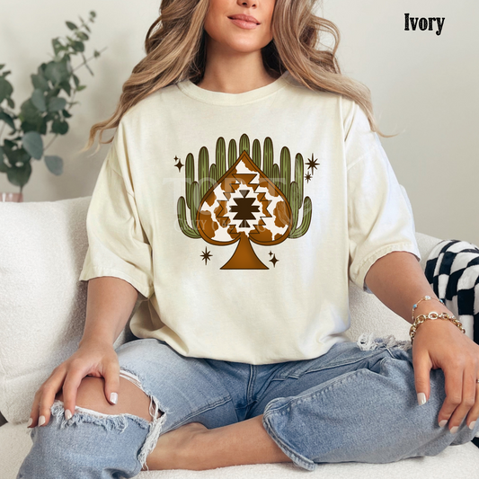 Aztec Spade Cactus - Comfort Color Graphic Tee