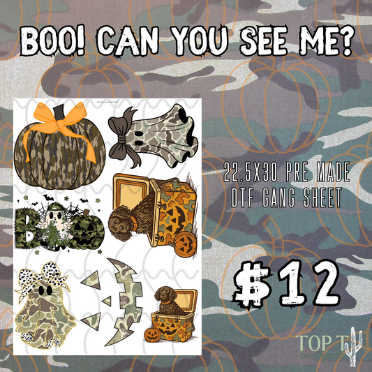 Boo! Can You See Me? **Pre Made DTF Gang Sheet**