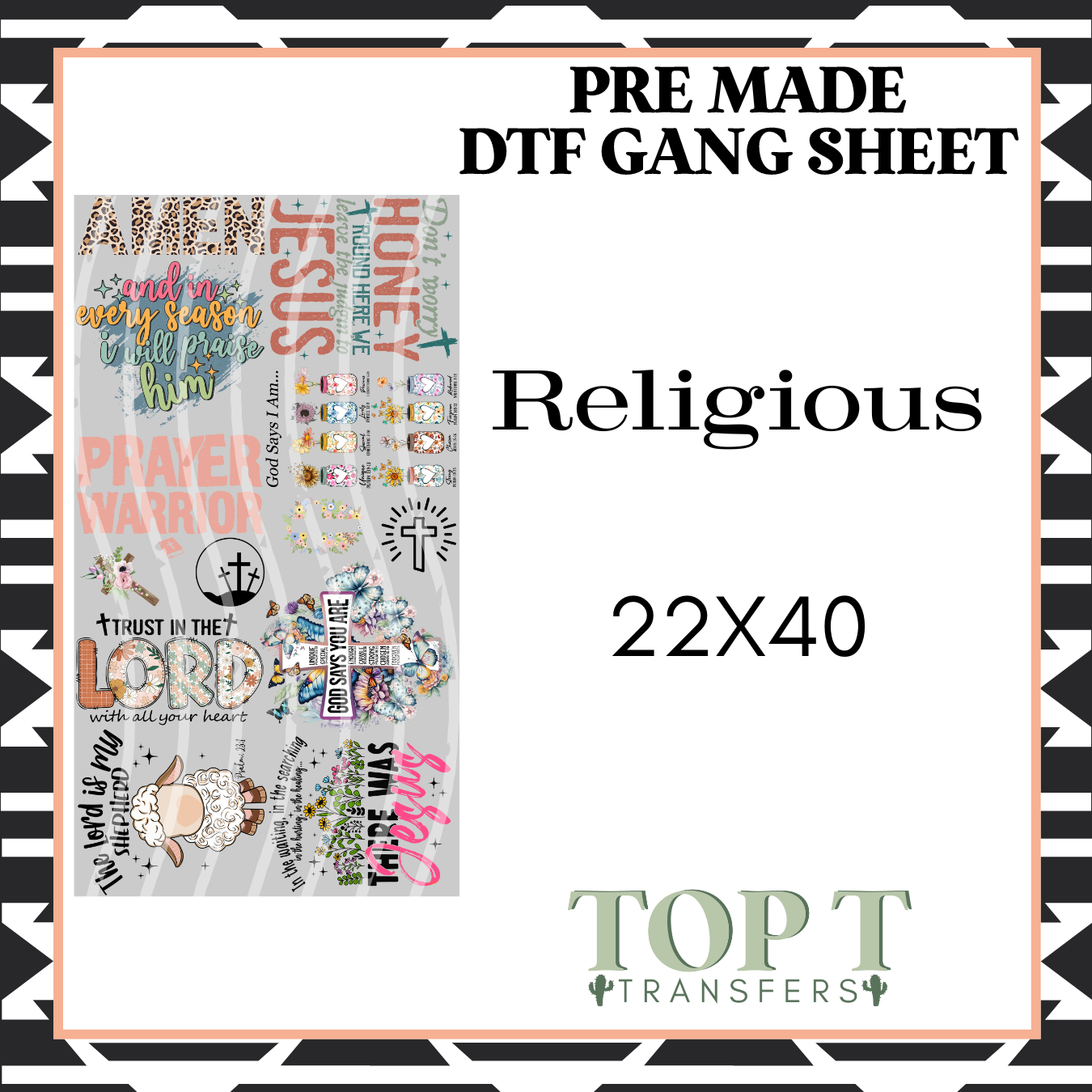RELIGIOUS **Pre Made DTF Gang Sheet**