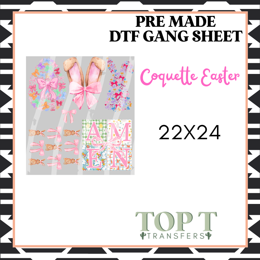 Coquette Easter **Pre Made DTF Gang Sheet**