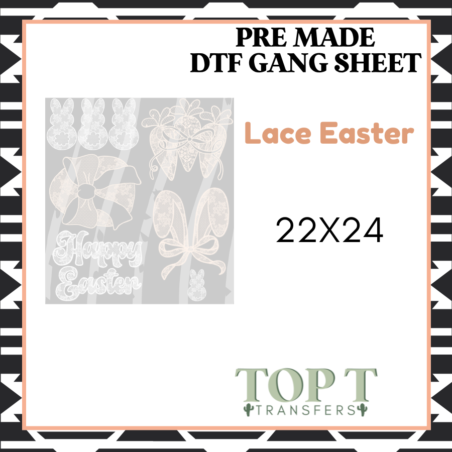 Lace Easter **Pre Made DTF Gang Sheet**