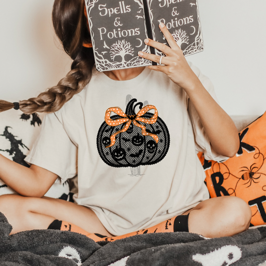 Faux Lace Coquette Pumpkin **DTF Transfer**
