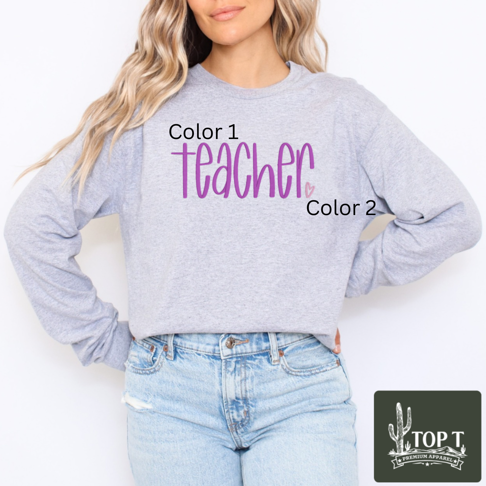 Teacher **Embroidered Crewneck**
