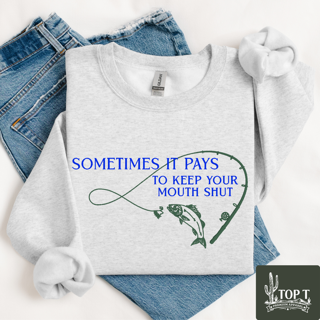 Sometime It Pays **Embroidered Crewneck**