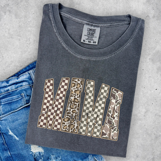 Camo/Checker Mama **DTF Transfer**