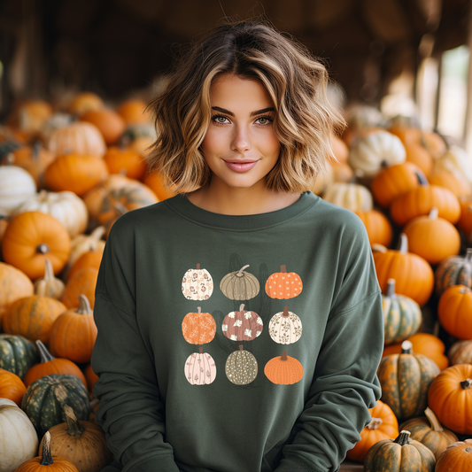 Pumpkin Grid **DTF Transfer**