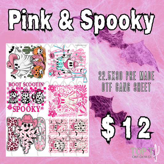 Pink & Spooky **Pre Made DTF Gang Sheet**