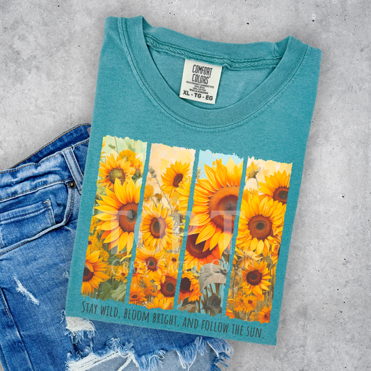 Stay Wild, Bloom Bright - Comfort Color Graphic Tee