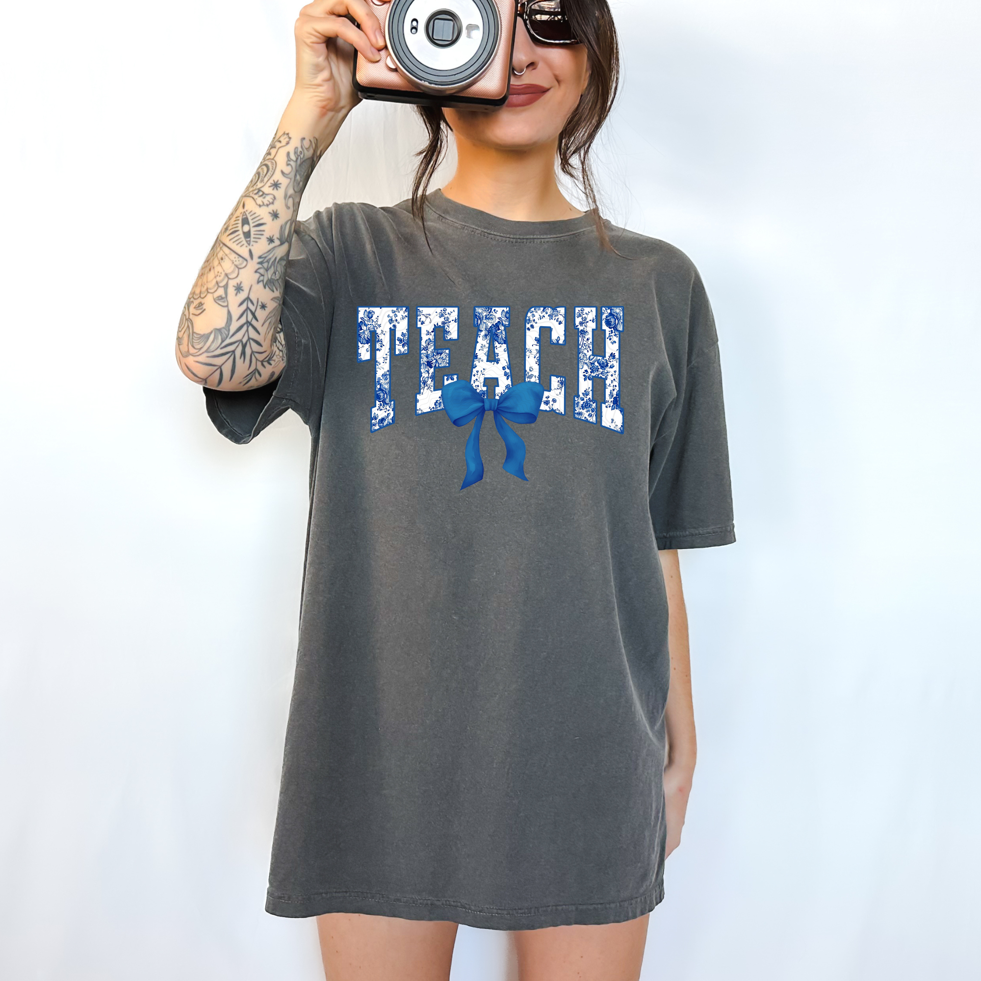 Teach Blue Chinoiserie **DTF Transfer**