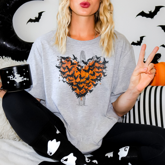 Faux Paint Batty Heart **DTF Transfer**