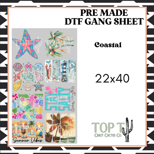 Coastal **Pre Made DTF Gang Sheet**