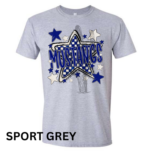 Checker Mustangs - Gildan Soft Style Graphic Tee