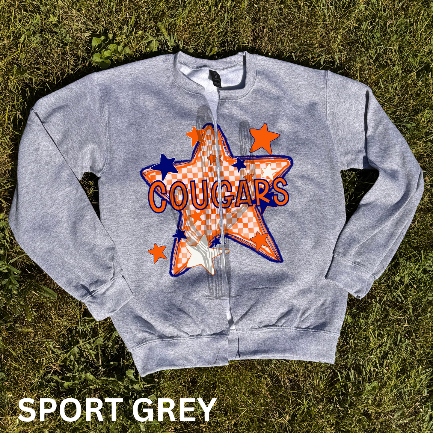 Checker Cougars - Gildan Split Crew