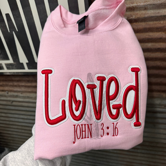 Puff & Glitter Loved - Embroidered Crewneck