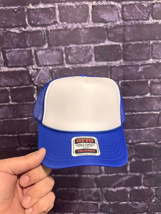 ROYAL BLUE/WHITE **Blank Foam Trucker Hat** 1013