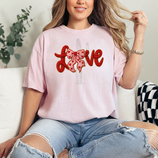 Faux Yarn Coquette Love **DTF Transfer**