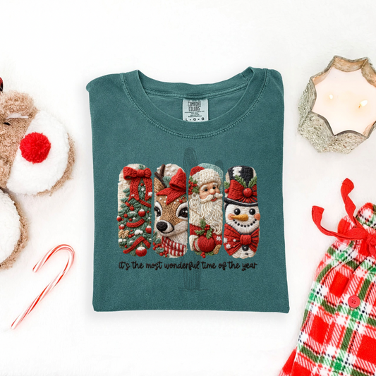 It’s The Most Wonderful Time Faux Yarn Panels **DTF Transfer**