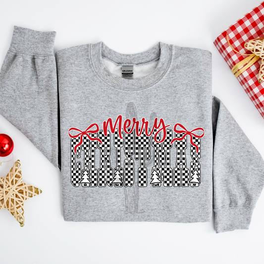 Checker Merry Christmas **DTF Transfer**