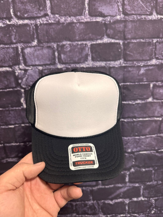 BLACK/WHITE **Blank Foam Trucker Hat** 1005
