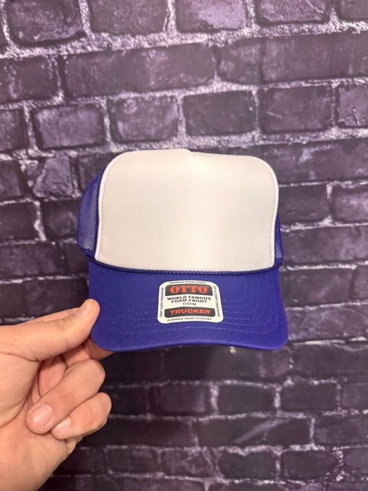 PURPLE/WHITE **Blank Foam Trucker Hat** 1009