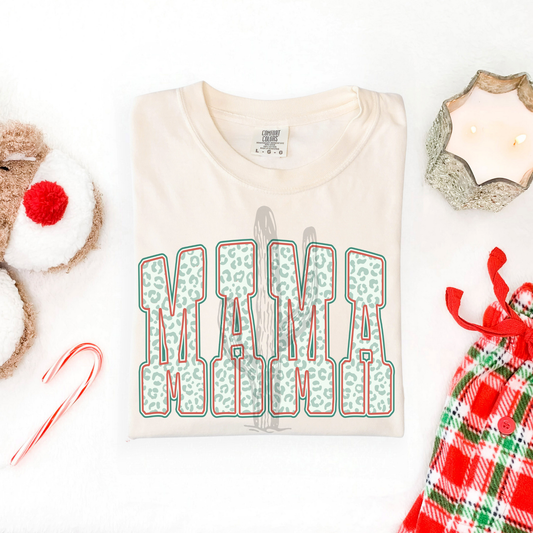 Christmas Leopard Mama **DTF Transfer**