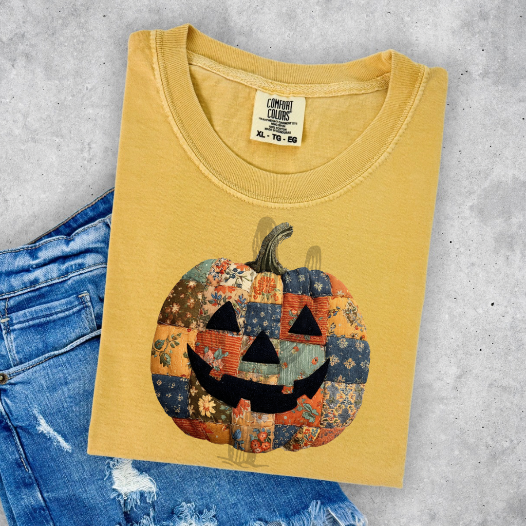 Patchwork Pumpkin **DTF Transfer**