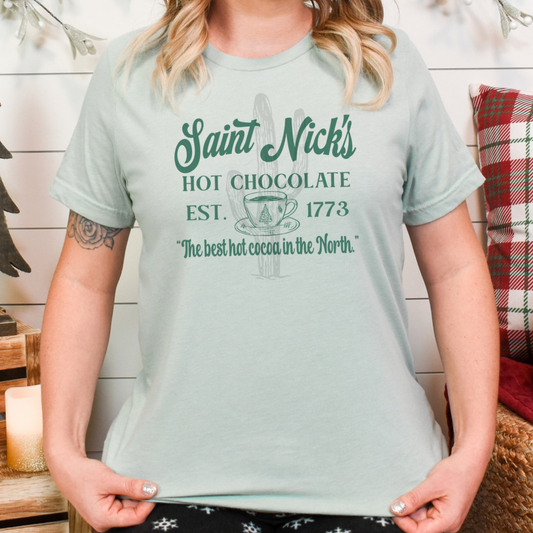 Saint Nick’s Hot Chocolate Green **DTF Transfer**