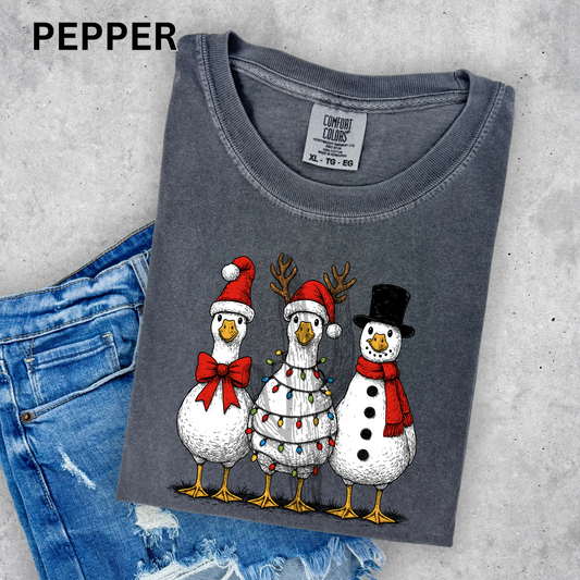 Christmas Geese - Comfort Color Graphic Tee