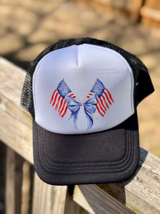 American Flag Coquette I  "Trucker" Hat